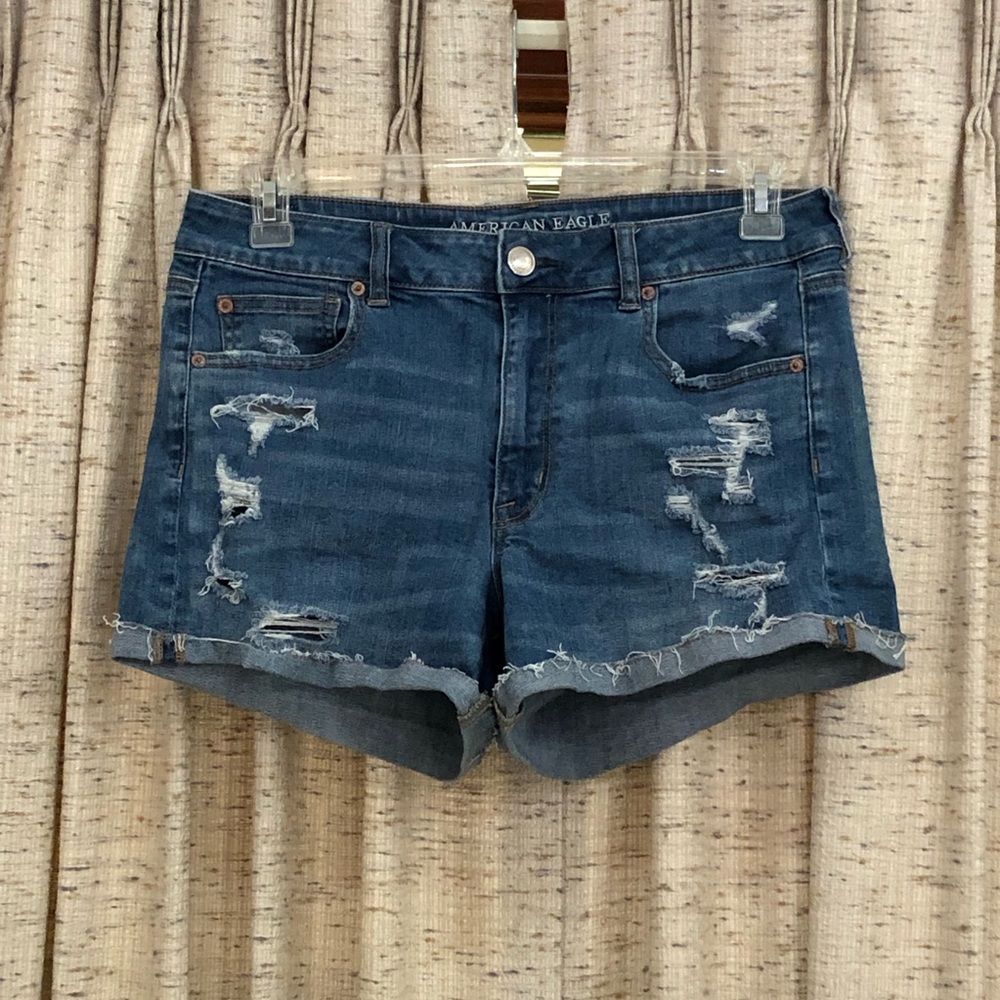 American Eagle Outfitters Super Stretch Hi-Rise Distressed Shortie